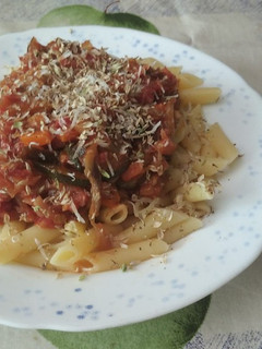 Una foto de Pasta al estilo de mi hijo