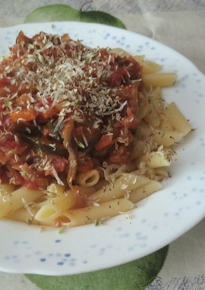 Una foto de Pasta al estilo de mi hijo