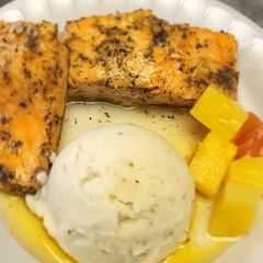 Dill honey glazed salmon A picture of Dill honey glazed salmon.