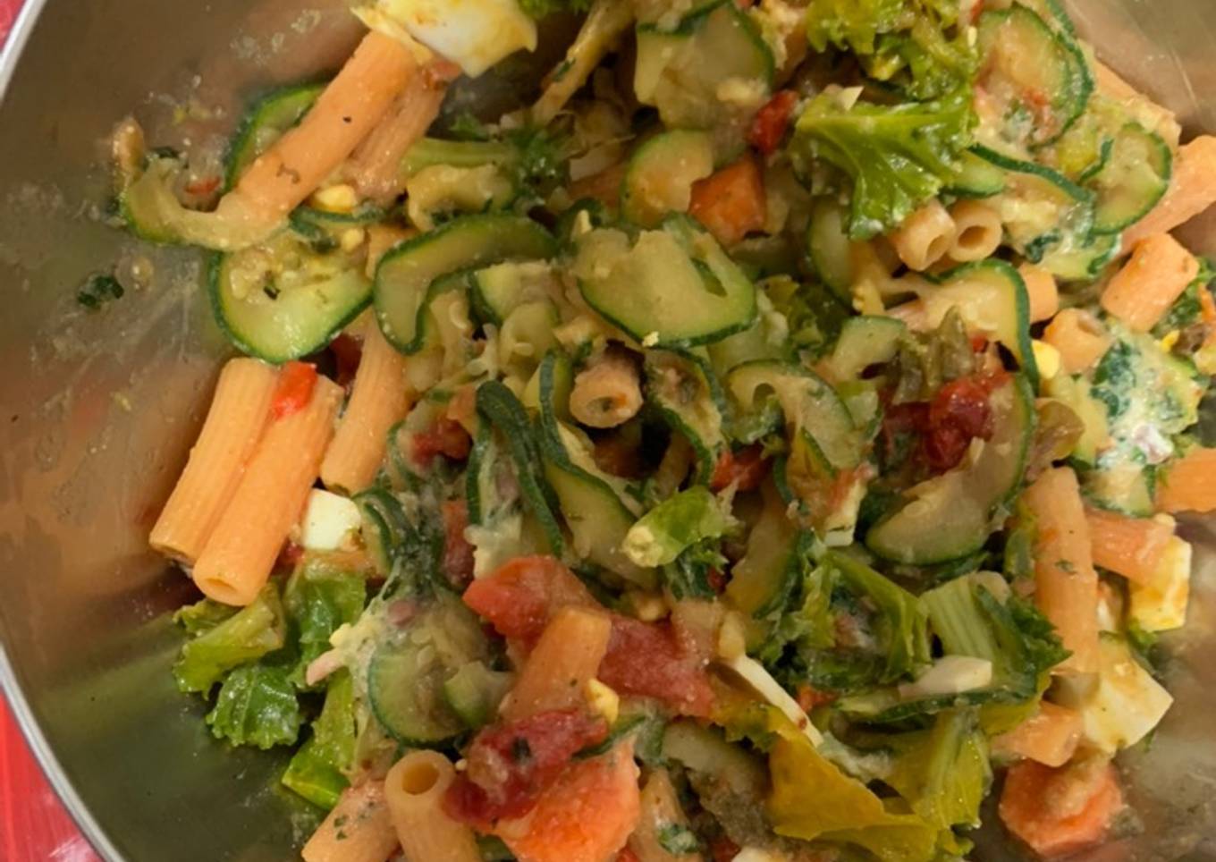 Pasta de lentejas con verduras