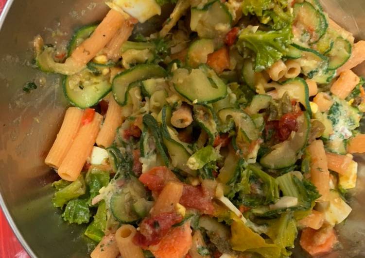 Pasta de lentejas con verduras