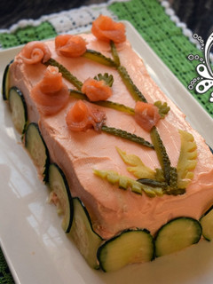 Una foto de Pastel frío de Salmón