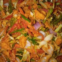 Chicken jalfrezi A picture of Chicken jalfrezi.