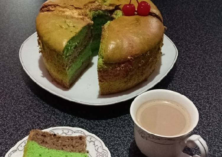 Chiffon Cake Pandan Coklat