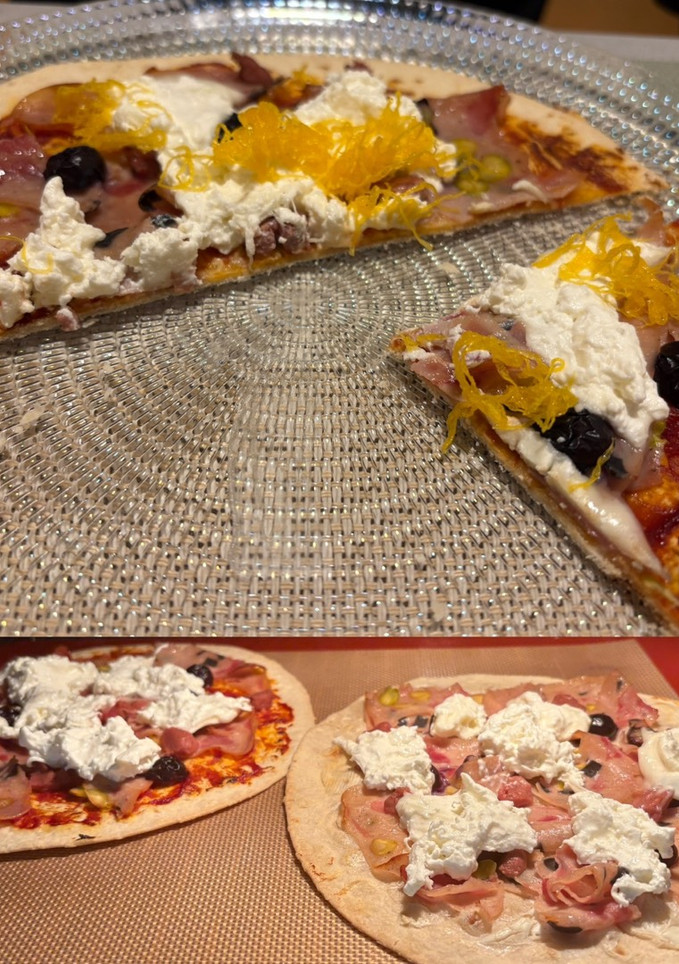Una foto de Pizza light con masa de tortita