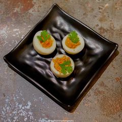 A picture of Peri peri Devilled Egg.