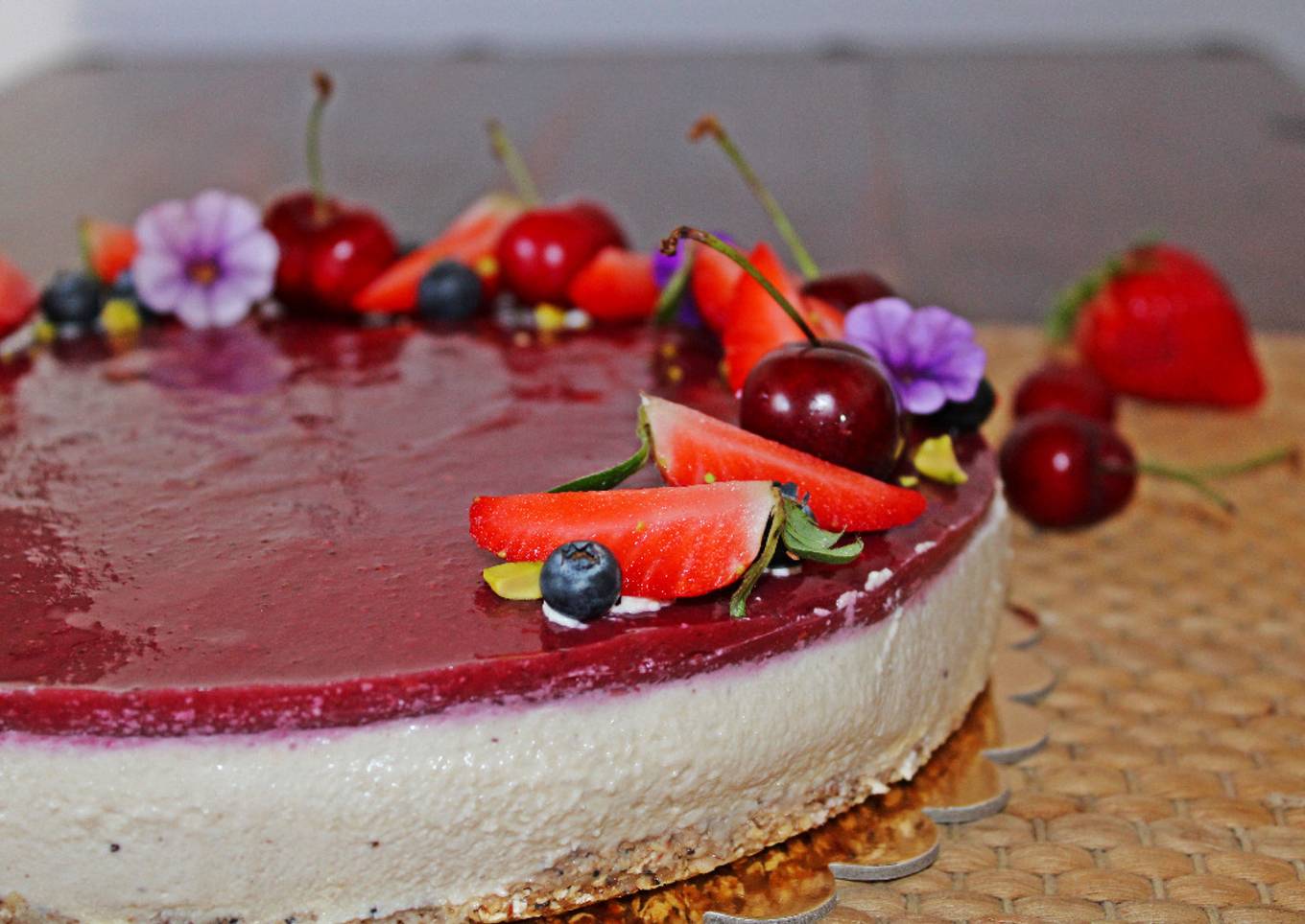 Tarta crudivegana de verano