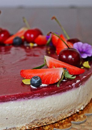 Una foto de Tarta crudivegana de verano