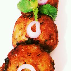 A picture of Sweet potato beetroot kebab.