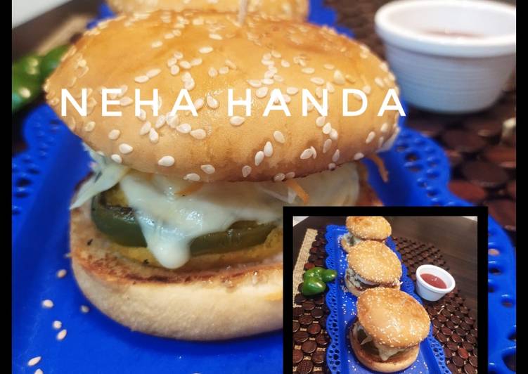 Step-by-Step Guide to Prepare Award-winning Bell pepper cheese stuffed burger