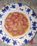 Mini salchichas de pollo en salsa