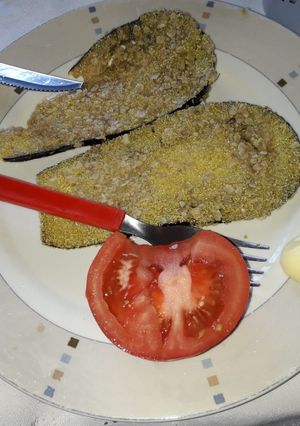 Una foto de Milanesas de berenjenas sin sal