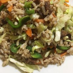 Stir fried rice suya A picture of Stir fried rice suya.