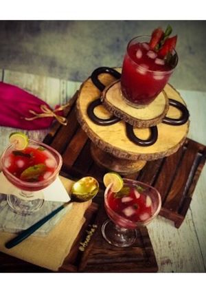 A picture of Watermelon Pomegranates Mojito/Mocktail.