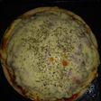 Pizza de pollo, tomatitos Cherri y champiñones