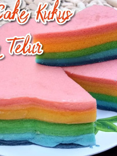 Foto resep Rainbow Cake Kukus Putih Telur