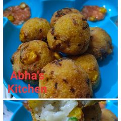 Rice cheese corn balls A picture of Rice cheese corn balls.