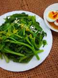 Cải ngồng luộc chấm trứng