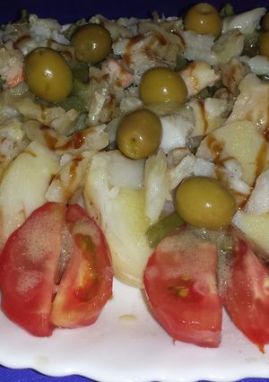 Una foto de Ensalada de judías y jamón