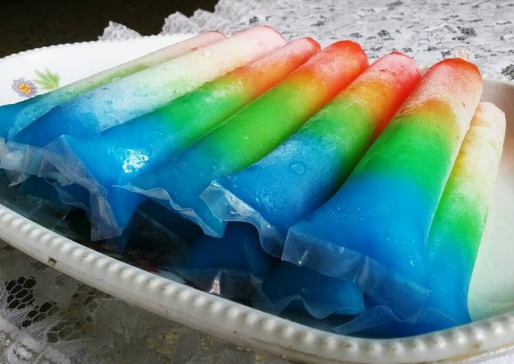 Cara Memasak Rainbow Ice Es Lilin Pelangi Yang Renyah