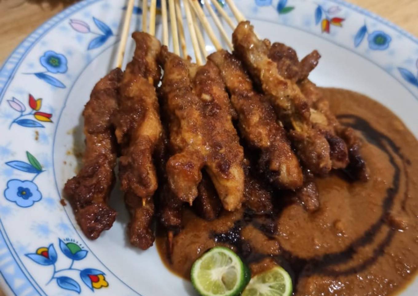 Sate Ayam Teflon Bumbu Kacang