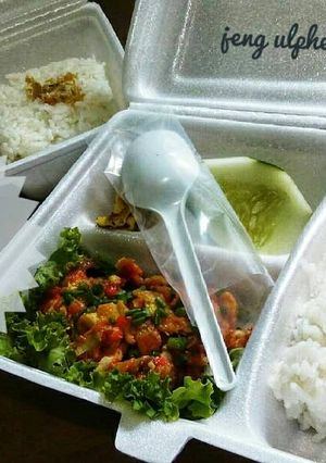 Foto resep Nasi ayam geprek membleee