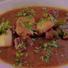 A picture of Arvi Gosht (Taro Roots).