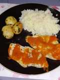 Pechuga de Pollo en Gravy de Durazno
