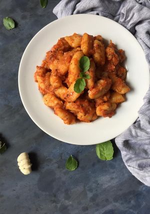 A picture of Red sauce gnocchi.