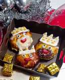 Reyes Magos con masa de roscón y rellenos de crema pastelera 👑
