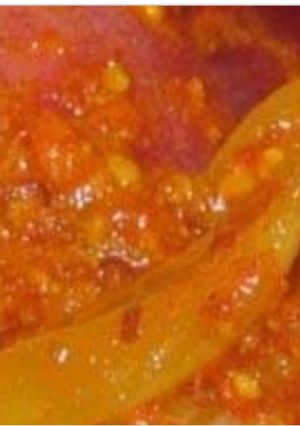 A picture of Onion pickleTasty and spicy pyaaj ke achaar .