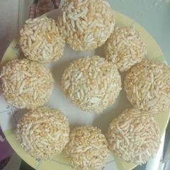 A picture of Murmura(puffed rice)  Laddu.