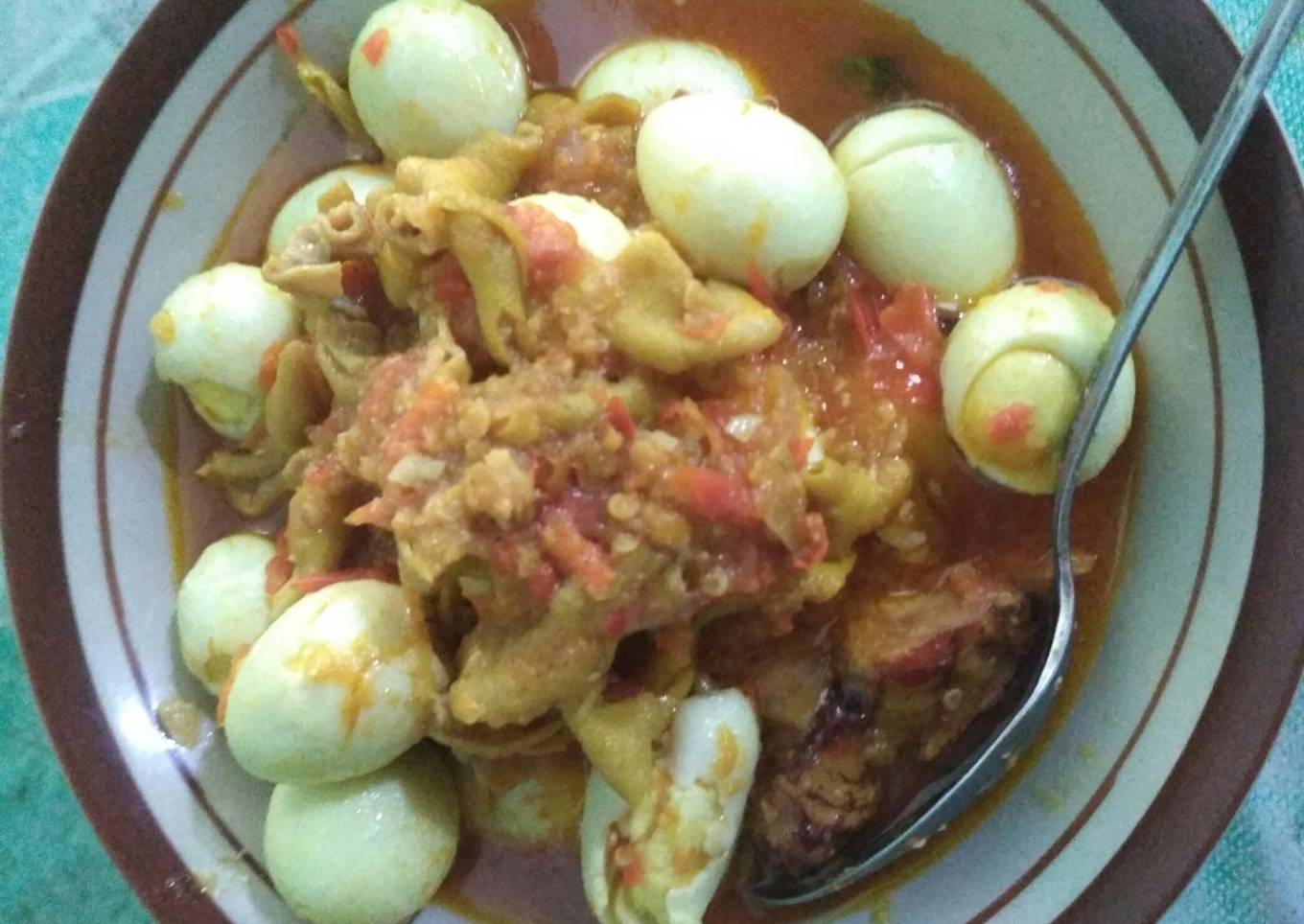 Cara Gampang Menyiapkan Rica usus & telur puyuh simple Anti Gagal