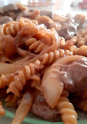 Una foto de Pasta con hígado