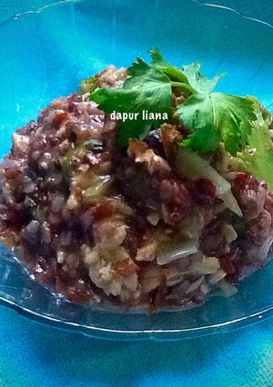 Foto resep Bubur ikan beras merah (Kaya serat for diet)