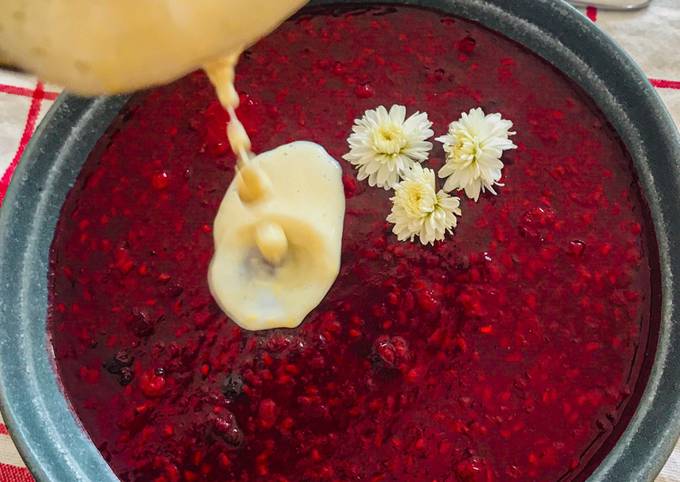 Rote Grütze mit Vanillesoße