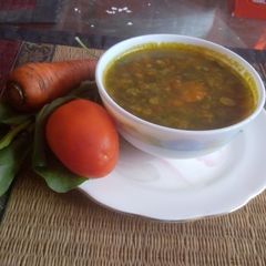 Spinach and cabbage soup A picture of Spinach and cabbage soup.