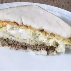 A picture of Meat minced egg cheese sandwich.