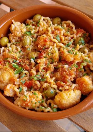 Foto principal de Fusilli lunghi con coliflor y olivas adobadas