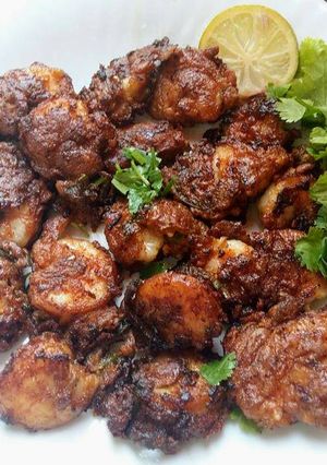 A picture of Prawns dragon fry.