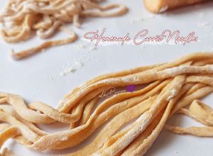 Foto resep 368. Homemade Carrot Noodles (Eggless & Giling Manual)