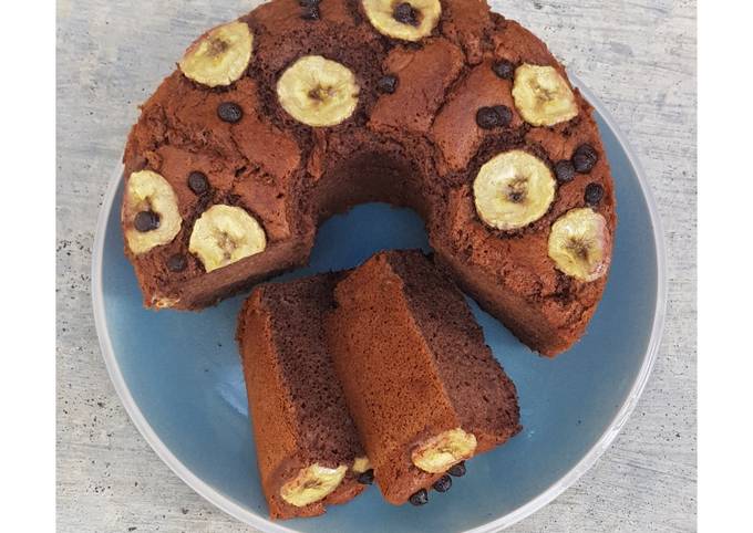 Banana Chocolate Chiffon Cake 🍌🍫