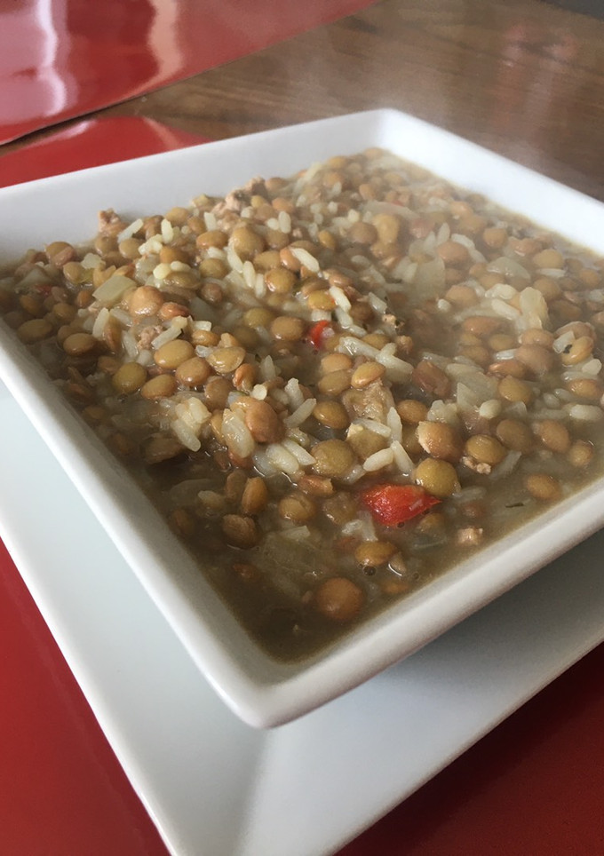 Una foto de Lentejas con arroz