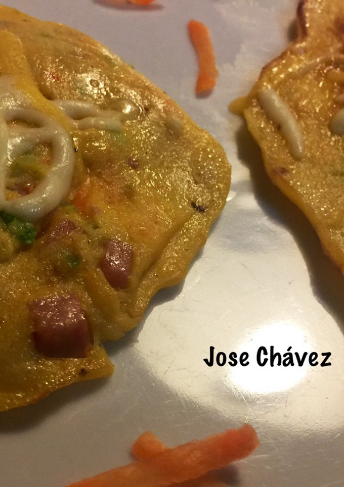 Una foto de Tortitas de verdura con jamón