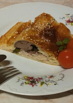 Tésztabundában sült rakott csirkemell #medvehagyma recept fotója