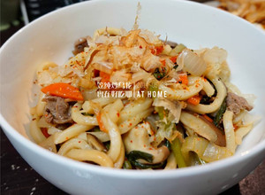 【簡易二人份晚餐】 日式炒烏龍 的食譜成品照片