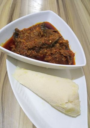 A picture of Ekuru elewe (leaf ekuru).