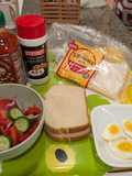 Masala egg guacamole sandwich