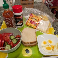 A picture of Masala egg guacamole sandwich.