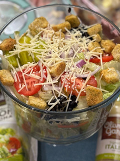 A picture of Olive Garden house salad copycat.